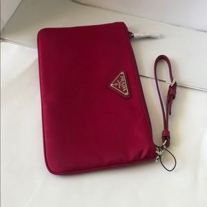 Prada cosmetic case clutch with wristlet